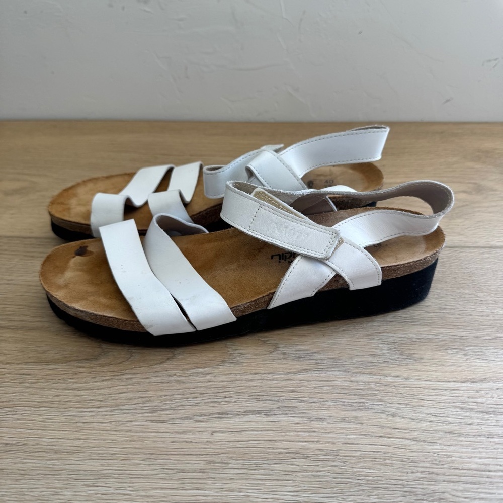 Naot Womens Krista White Leather Sandals Arch Support EU 40 US 9 - Picture 5 of 6